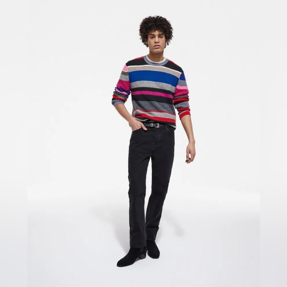 NWOT THE KOOPLES Multicolored Striped Wool Blend Crew-neck Ribbed Sweater Size M - Picture 2 of 15